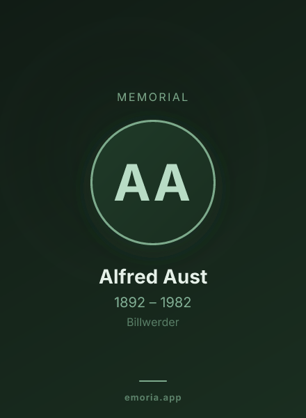 Memorial portrait of Alfred Aust