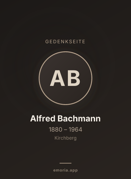 Gedenkportrait von Alfred Bachmann