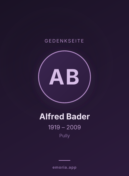 Gedenkportrait von Alfred Bader