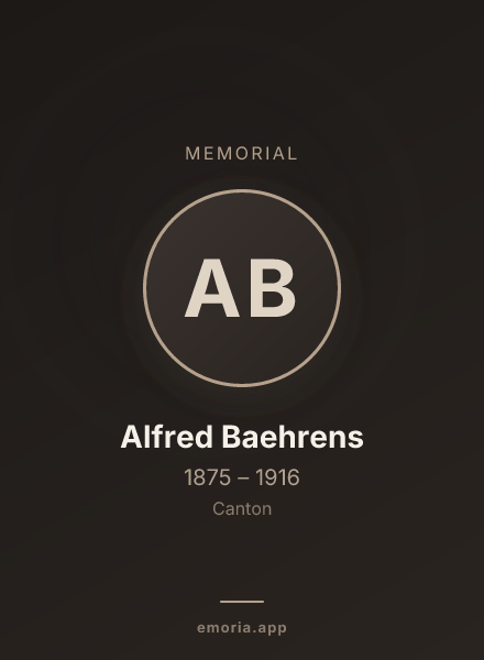 Memorial portrait of Alfred Baehrens