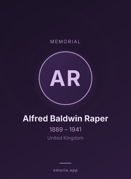Memorial portrait of Alfred Baldwin Raper