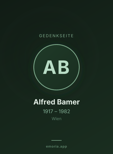 Gedenkportrait von Alfred Bamer