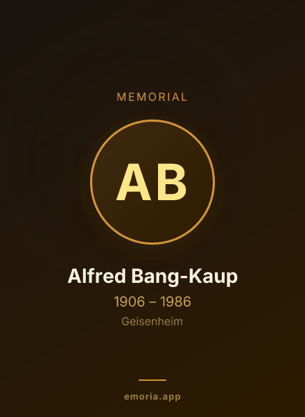 Memorial portrait of Alfred Bang-Kaup