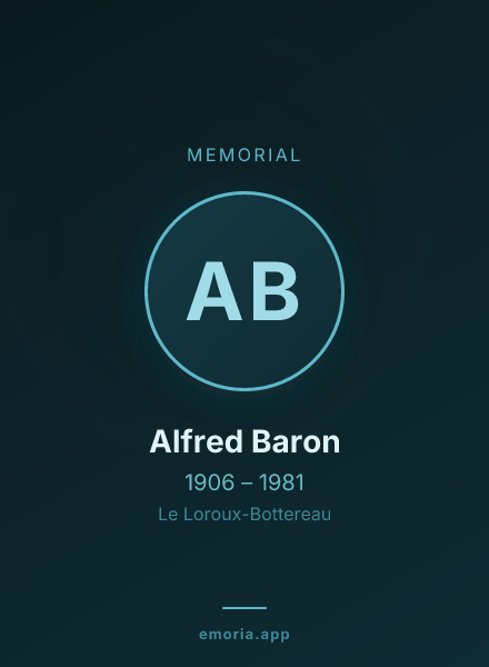 Memorial portrait of Alfred Baron