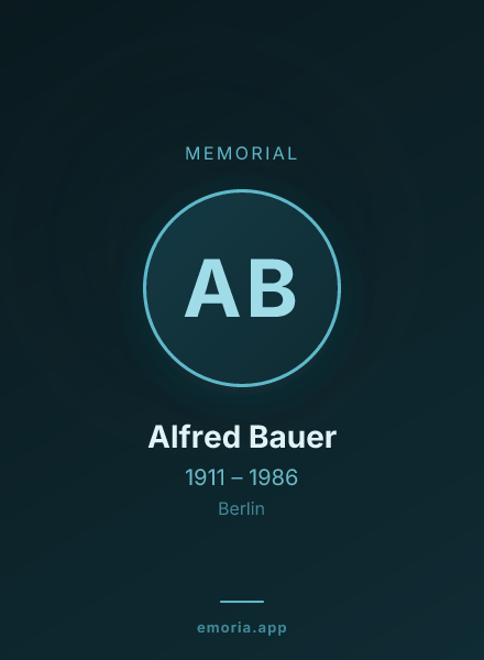 Memorial portrait of Alfred Bauer