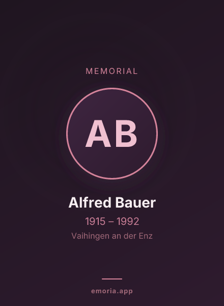 Memorial portrait of Alfred Bauer