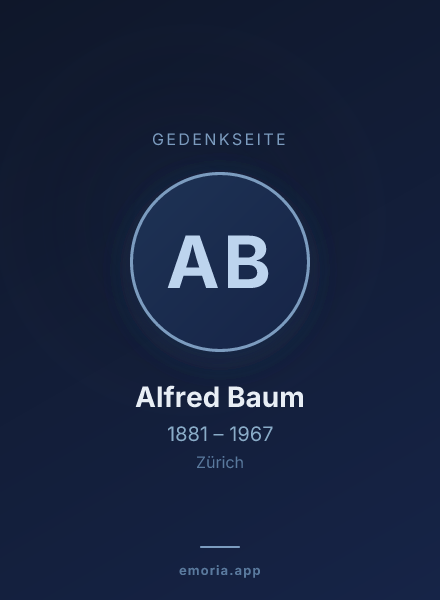 Gedenkportrait von Alfred Baum