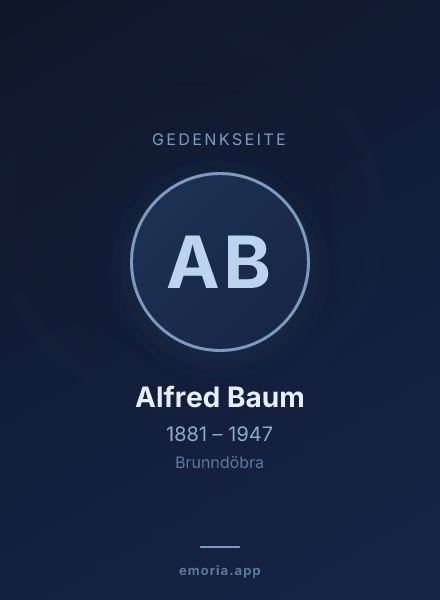 Gedenkportrait von Alfred Baum