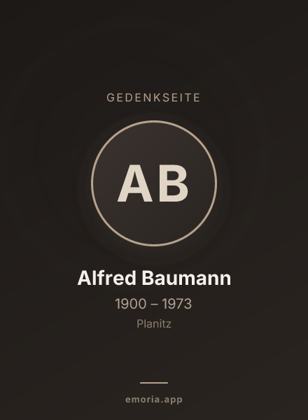 Gedenkportrait von Alfred Baumann
