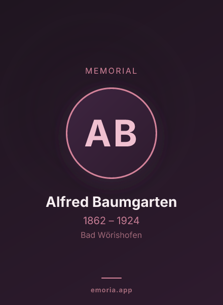 Memorial portrait of Alfred Baumgarten