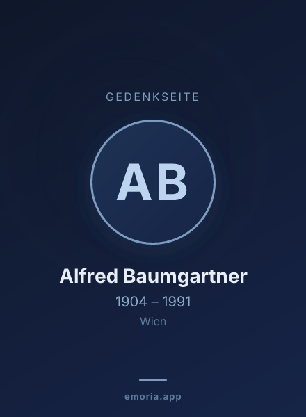 Gedenkportrait von Alfred Baumgartner