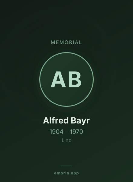 Memorial portrait of Alfred Bayr