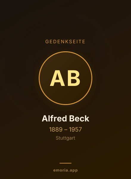 Gedenkportrait von Alfred Beck