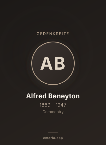 Gedenkportrait von Alfred Beneyton