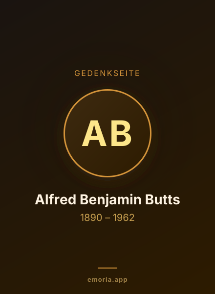 Gedenkportrait von Alfred Benjamin Butts