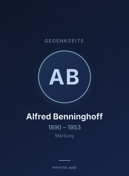 Gedenkportrait von Alfred Benninghoff