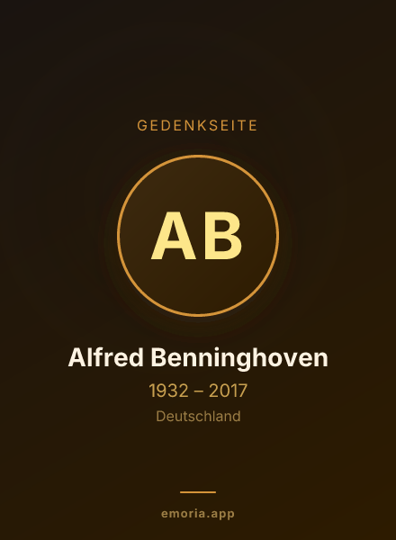 Gedenkportrait von Alfred Benninghoven