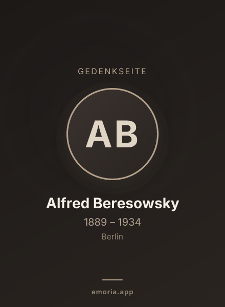 Gedenkportrait von Alfred Beresowsky