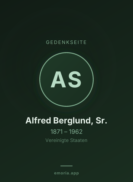 Gedenkportrait von Alfred Berglund, Sr.