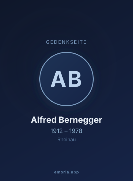 Gedenkportrait von Alfred Bernegger