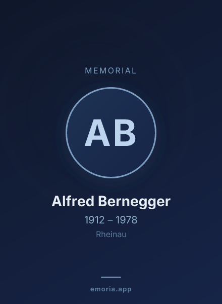 Memorial portrait of Alfred Bernegger