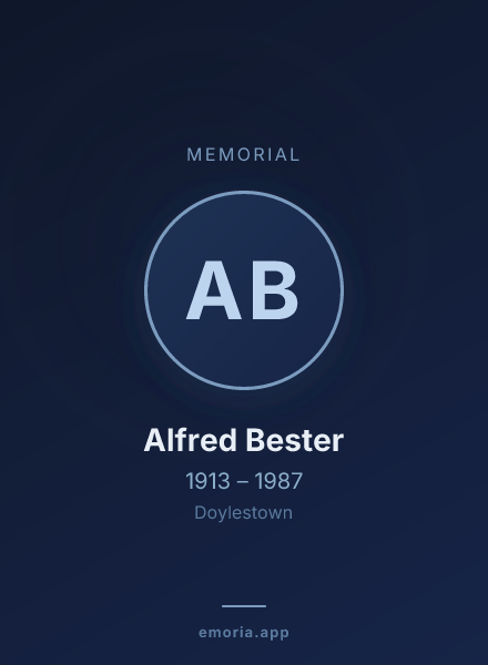 Memorial portrait of Alfred Bester