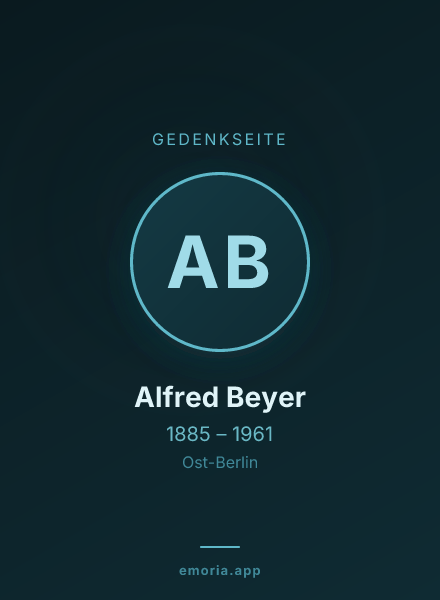 Gedenkportrait von Alfred Beyer