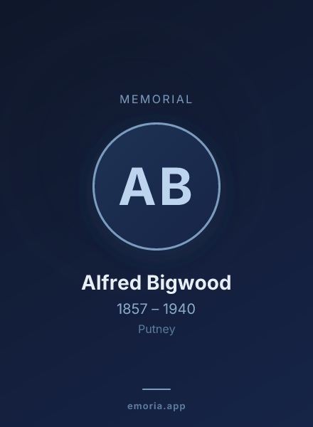 Memorial portrait of Alfred Bigwood