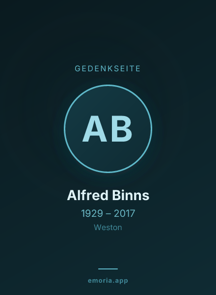 Gedenkportrait von Alfred Binns