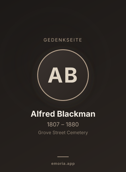Gedenkportrait von Alfred Blackman