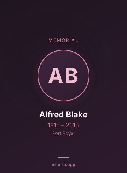 Memorial portrait of Alfred Blake