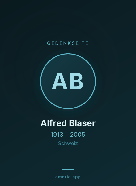 Gedenkportrait von Alfred Blaser