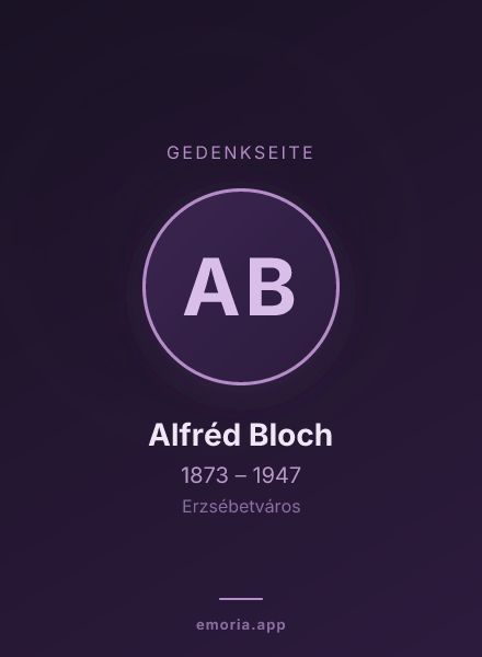 Gedenkportrait von Alfréd Bloch