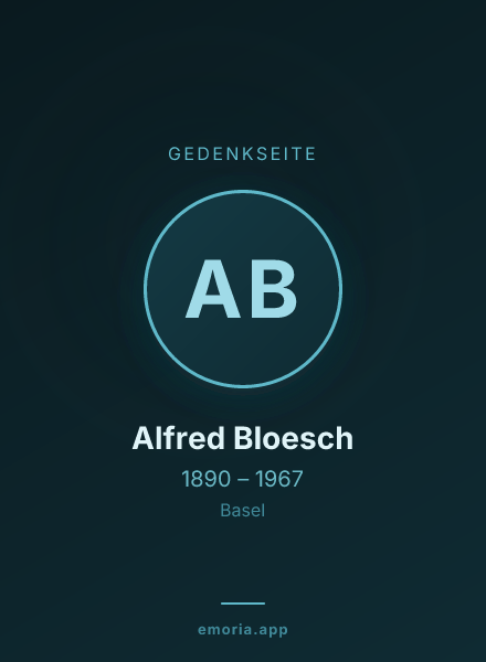Gedenkportrait von Alfred Bloesch