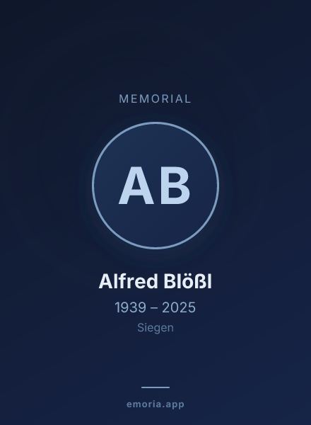 Memorial portrait of Alfred Blößl