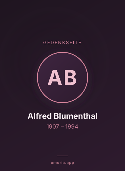 Gedenkportrait von Alfred Blumenthal