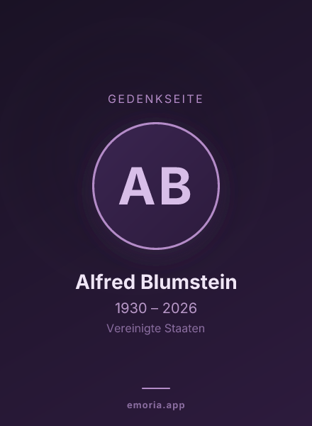Gedenkportrait von Alfred Blumstein