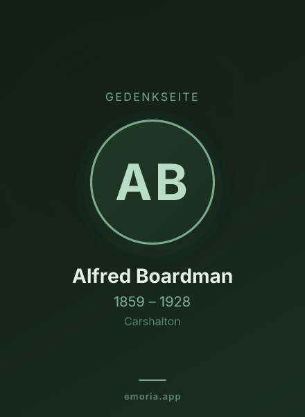 Gedenkportrait von Alfred Boardman