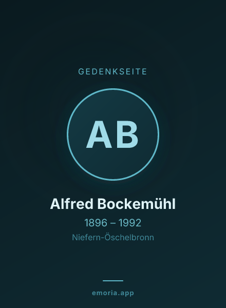 Gedenkportrait von Alfred Bockemühl