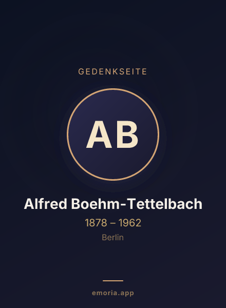 Gedenkportrait von Alfred Boehm-Tettelbach
