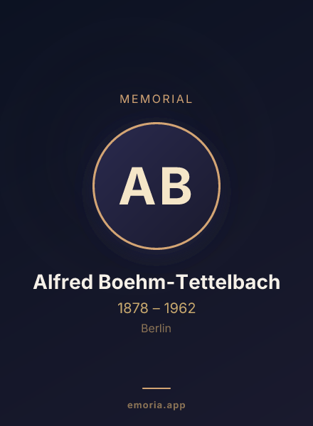 Memorial portrait of Alfred Boehm-Tettelbach