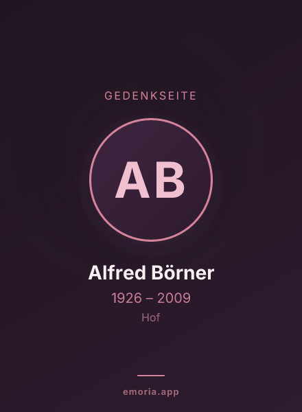 Gedenkportrait von Alfred Börner