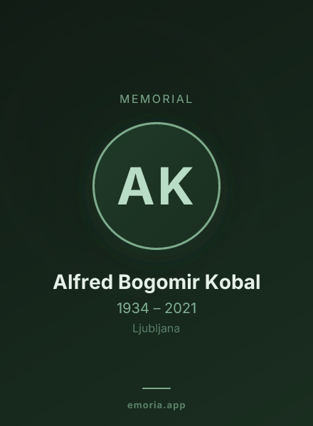 Memorial portrait of Alfred Bogomir Kobal