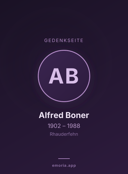 Gedenkportrait von Alfred Boner