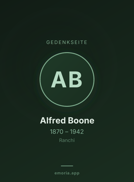 Gedenkportrait von Alfred Boone