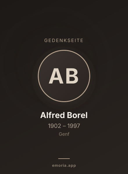 Gedenkportrait von Alfred Borel