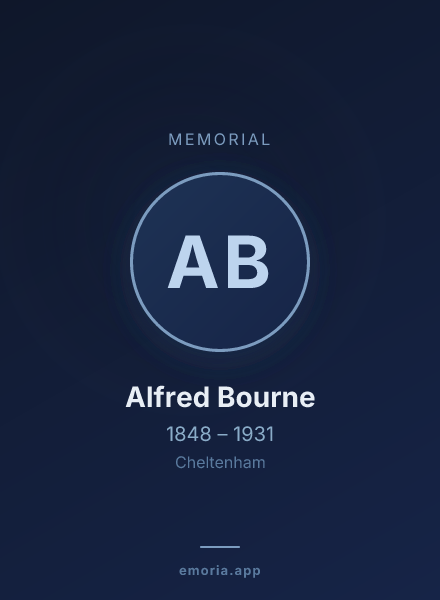 Memorial portrait of Alfred Bourne