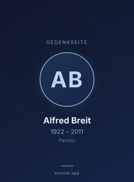 Gedenkportrait von Alfred Breit