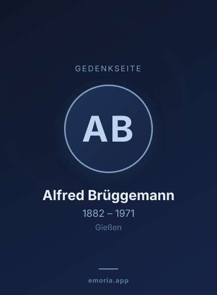 Gedenkportrait von Alfred Brüggemann