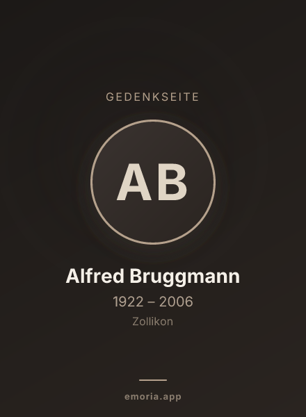 Gedenkportrait von Alfred Bruggmann